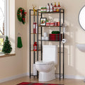 Over Toilet Bathroom Organizer, 7-Tier Study Metal Toilet Storage Shelf for Toilet Paper, Towels, Toiletries, Easy Assembly, Freestanding, Perfect for Small Space, Apartment, Dorm, Powder Room
