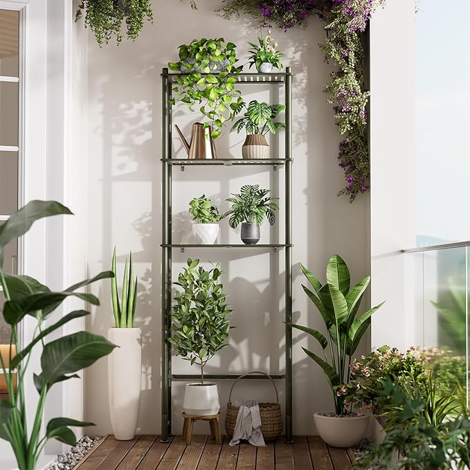 AmazerBath Bamboo Over The Toilet Storage Shelf, 3-Tier Over Toilet Bathroom Organizer Rack, Bathroom Shelves Over Toilet Space Saver, Forest Green