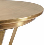 Kate and Laurel Aja Modern Metal Round Side Table; 15 x 15 x 23; Antique Brass; Decorative Geometric Nightstand with Circular Tabletop and Unique Slanted Legs