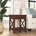 Bush Furniture Key West Nightstand with Drawer, Bing Cherry
