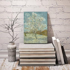 Wieco Art The Pink Peach Tree Canvas Prints Wall Art by Van Gogh Classic Famous Oil Paintings Reproduction Modern Gallery Wrapped Landscapes Giclee Picture Artwork