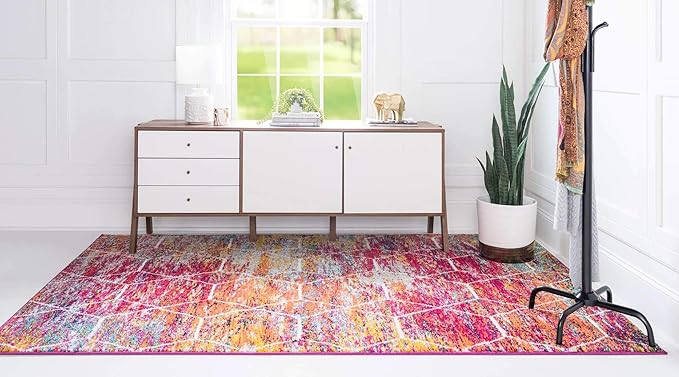 Unique Loom Trellis Frieze Collection Area Rug - Geometric (8' x 11', Multi/ Ivory)