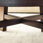 Walker Edison Colt Modern Farmhouse Solid Wood Round Coffee Table, 36 Inch, Espresso
