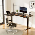 SANODESK 63-Inch Large Dual Motor L-Shaped Electric Height Adjustable Standing Desk - Reversible Panel - Black Top/Black Frame - Ideal for Gaming, Home Office or Computer Workstation