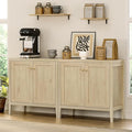 63" Large Buffet Cabinets Set of 2, Farmhouse Sideboard Cabinet with Storage, Accent Credenza Cabinet, Wood Kitchen Cabinets, Coffee Bar Console Table for Living, Dining Room, Light Oak