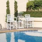 HDPE Outdoor Patio Tall Bar Chair, All-Weather Bar Height Balcony Adirondack Stools for Bistro, Garden, Backyard, Deck | White