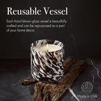 LAFCO New York Signature Fall Candle, Saffron Sandalwood - 15.5 oz - 90-Hour Burn Time - Reusable, Hand Blown Glass Vessel - Made in The USA