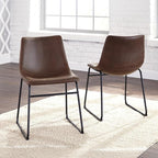 Signature Design by Ashley Mid Century Centiar Dining Bucket Chair Set of 2, Black and Brown