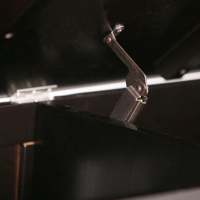 SIMPLIHOME Brooklyn Entryway Storage Bench - 48 inch Wide Solid Wood Storage Seat in Coffee Brown, Contemporary Bench for Entryway or Living Room with Lift-Up Lid and Slatted Backrest