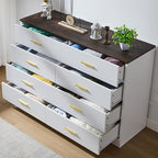 LIDYUK White Dresser for Bedroom, 8 Drawer Dressers & Chests of Drawers, Modern Wood Dresser, 48 Inches Wide Chest of Drawers for Bedroom, Hallway, Living Room