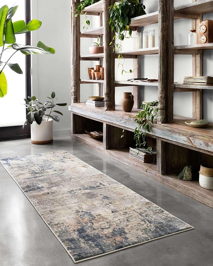 Loloi Teagan Collection TEA-06 Sand/Mist 9'-9" x 13'-6" Area Rug, Large, Soft Neutral Rug, High-Traffic for Living Room, Bedroom, Home Office, Dining Area