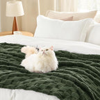 Bedsure GentleSoft Dark Green Throw Blanket for Couch - Super Soft Cozy Blankets Gifts for Women Men Girls, Cute Small Fleece Throws for Bedroom Home Decor, 50x70 Inches
