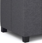 SIMPLIHOME Dover 36 inch Wide Contemporary Rectangle Storage Ottoman Bench in Slate Grey Linen Look Fabric, Assembled, for the Living Room, Entryway and Family Room