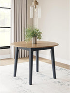 Signature Design by Ashley Gesthaven Modern Dining Drop Leaf Table with 4 Legs, Light Brown & Blue
