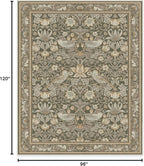 RUGGABLE x Morris & Co Machine Washable Area Rug – Strawberry Thief Stone Gold 8x10, Stain-Resistant, Non-Slip – Large Rugs for Living Room, Bedroom, Hallway, Entryway & Office–with Cushioned Pad