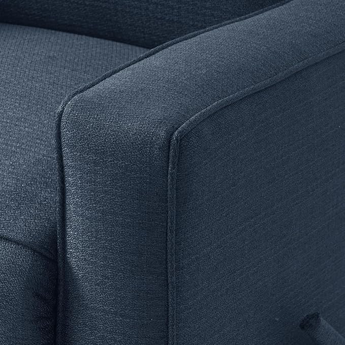 Harkawon Swivel Rocker Recliner Chair, Glider Rocker Recliner, Rocking Chairs Nursery, Fabric Chair with High Back, Deep Seat, for Living Room, Bedroom, Blue