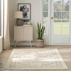 Nourison Home Pardis Ivory Beige 4' x 6' Area Rug - Easy Clean, Non Shedding, Bed Room, Living Room, Dining Room, Kitchen (4' x 6')