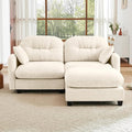 74" Loveseat L Shaped Sofa with Ottoman, Comfy Chenille Fabric Cloud Sectional Couch, Modern Upholstered Deep Seat Sofa with Armrest Pillow, Cloud Couch for Small Spaces Apartment, Beige