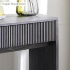 OKD 63" Fluted Console Table for Entryway, Modern Entryway Table with 2 Large Drawers, Long Sofa Table Behind Couch for Living Room, Hallway, Couch, Foyer，Dark Alder