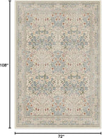 RUGGABLE x Morris & Co Washable Area Rug – Blackthorn Ivory Blue 6x9, Stain-Resistant, Non-Slip – Medium Machine Washable Rugs for Living Room, Bedroom, Hallway, Entryway & Office–with Standard Pad