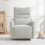 CHITA Swivel Rocker Recliner Chair, Power Nursery Glider Recliner, Nursery Rocking Chair with Adjustable Power Headrest, FSC Certified, Solid Wood Base, Crockery (Gray)