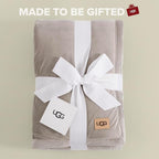 UGG Bliss Throw Blanket Plush Soft Fleece Fluffy Blankets for Bed or Couch Oversized Warm Reversible Machine Washable Medium Weight Home Decor Giftable Throw, 50-inch x 70-inch, Oyster Brown