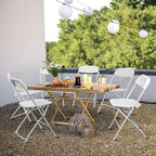 6 Pack White Plastic Folding Chairs, Portable Party Chairs, Stackable Commercial Seats with Steel Frame for Home Office Wedding Party Indoor Outdoor Events Chairs, 350lbs Capacity