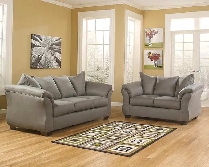 Signature Design by Ashley Darcy Casual Plush Loveseat, Grayish Brown