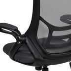Flash Furniture Porter High-Back Swivel Office Chair with Adjustable Lumbar Support and Seat Height, Ergonomic Mesh Desk Chair with Flip-Up Armrests, Black
