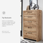 Signature Design by Ashley Hyanna Rustic 5 Drawer Chest, Rustic