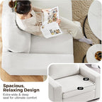 ABCASA Accent Chairs Set of 2,Living Room Furniture Set,Oversized Single Sofa with Extra Wide Armrest,Detachable Cover,Comfy Upholstered Reading Chairs for Office,Apartment,Dorm,Linen,Ivory