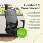HON Convergence Ergonomic Office Chair, Breathable Back Support Mesh, Adjustable Arms, Computer Chair with Lumbar Support, Rolling Swivel Wheels, Comfortable Synchro-Tilt Recline, Fabric, Bark