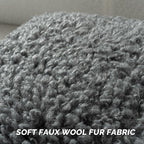 FUTEI Dark Grey Decorative Throw Pillow Covers 18x18 Inch Set of 2,Soft Fluffy Faux Wool Fur Boucle Textured Cushion Case,Modern Home Decor for Couch Bed Living Room Office