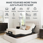 FLEXISPOT Adjustable Bed Frame Base Twin XL+12-inch Certipur-US Hybrid Mattress with Individual Pocket Spring, Quick Assembly, Massage, Zero Clearance, Whisper Quiet Durable Motor, Zero Gravity