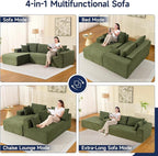 2025 New 108" Cloud Couch Sectional, Modular Sectional Sofa with L-Shaped Chaise, Deep Seat Sectional Modular Couch for Living Room, No Assembly Required (Green, Left Facing Chaise)