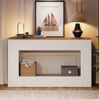 Tribesigns Modern Console Table, 55-Inch Wood Entryway Table with Storage, Narrow Long Sofa Table Behind Couch Table for Living Room, Foyer, Hallway, White