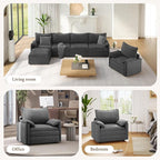 Vesgantti 40" Single Seat Sofa, Comfy Cloud Couch Deep Seat Upholstered Couch Chenille Modern Sofa with Armrest Pillow, Easy Assembly for Living Room, Bedroom and Apartment, Gray
