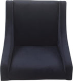 Homepop Home Decor | Upholstered Classic Swoop Arm Accent Chair | Accent Chairs for Living Room & Bedroom | Decorative Home Furniture, Navy