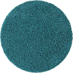 Unique Loom Solid Shag Collection Area Rug (3' 3" Round, Deep Aqua Blue)