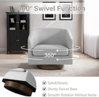 Lumibee Swivel Accent Chair, Chenille Fabric Swivel Barrel Chair for Living Room, Modern Comfy Upholstered Round Armchair Single Sofa Chair for Bedroom, Club-Cool Gray