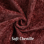 FUTEI Burgundy Chenille Throw Pillow Covers 12x20 Inch Set of 2,Soft Cozy Bound Edge Design Lumbar Pillow Cases,Home Decor for Couch Bed Living Room