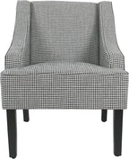 Homepop Home Decor | Upholstered Classic Swoop Arm Accent Chair | Accent Chairs for Living Room & Bedroom | Decorative Home Furniture, Black and White