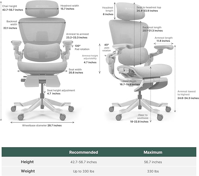 HINOMI H2 Pro Premium Ergonomic Office Chair - Comfy Home Office Desk Computer Chair with Adjustable Back Support, Swivel Wheels, Flip-up Arms, Comfortable Mesh Seat for Desk Work (Pink)