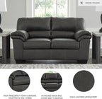 Signature Design by Ashley Bladen Faux Leather Loveseat, Gray