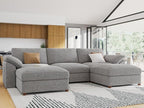 EASE MOOSE Oversized Modular Sectional Sofa, Modern Oversized U Shape Sectional Couch,Comfty Deep Modular Sofa with Ottoman,Light Gray Wide Sectional Modular Sofa for Living Room,Chenille