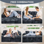 131'' Modular Sectional Cloud Sofa, U-Shaped Boneless Couches with Chaise Lounge Deep Seat with 8 pcs Pillows, Fluffy Memory Foam(No Assembly Required)