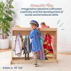 ECR4Kids Streamline Dress-Up Island, Costume Organizer, Natural