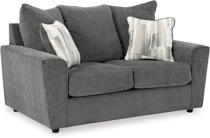 Signature Design by Ashley Stairatt Casual Loveseat with Flared Arms, Gray