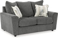 Signature Design by Ashley Stairatt Casual Loveseat with Flared Arms, Gray