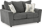 Signature Design by Ashley Stairatt Casual Loveseat with Flared Arms, Gray